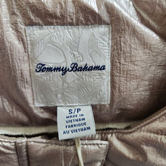 Tommy Bahama Women’s Metallic Zip Snap Puffer Vest Balboa Mist Size S NWT --5 - Picture 7 of 8